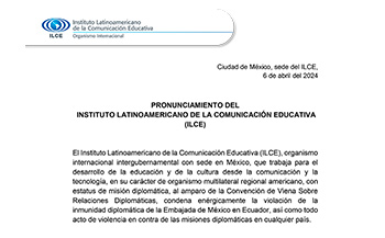 Condena el ILCE la violación de la inmunidad diplomática de la Embajada de México en Ecuador