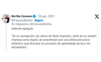 Reconoce Bertha Caraveo respaldo del ILCE a los Libro de Texto Gratuitos -El Soberano